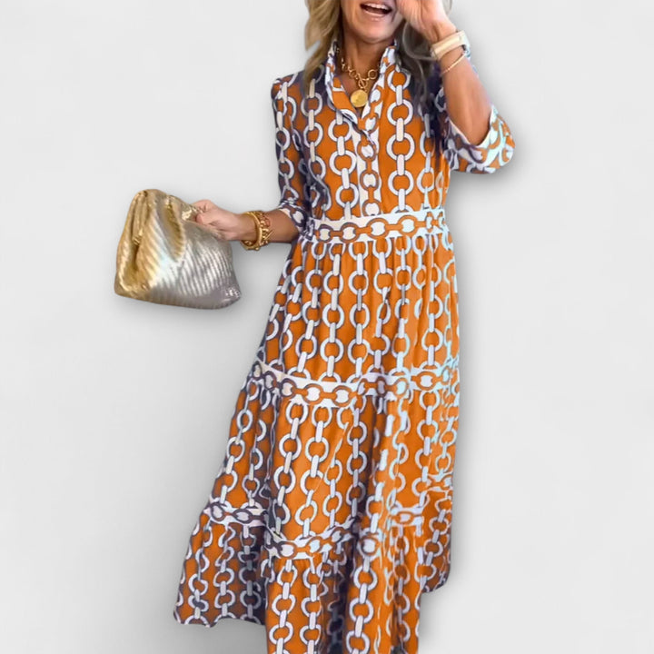 EVONNE | Flowy Midi Dress with Elegant Detail