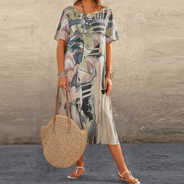 CASSIE | Effortless Printed Dress
