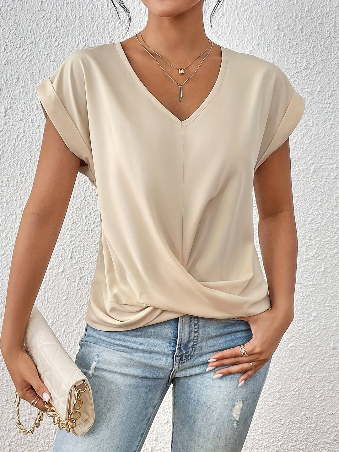 RAENA | Twist-Front Top with Chic Detail
