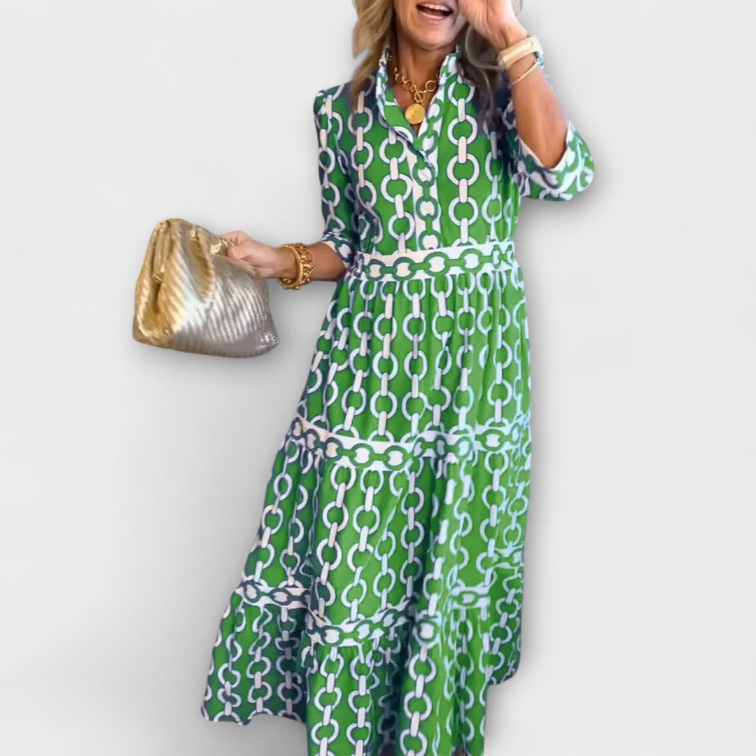 EVONNE | Flowy Midi Dress with Elegant Detail