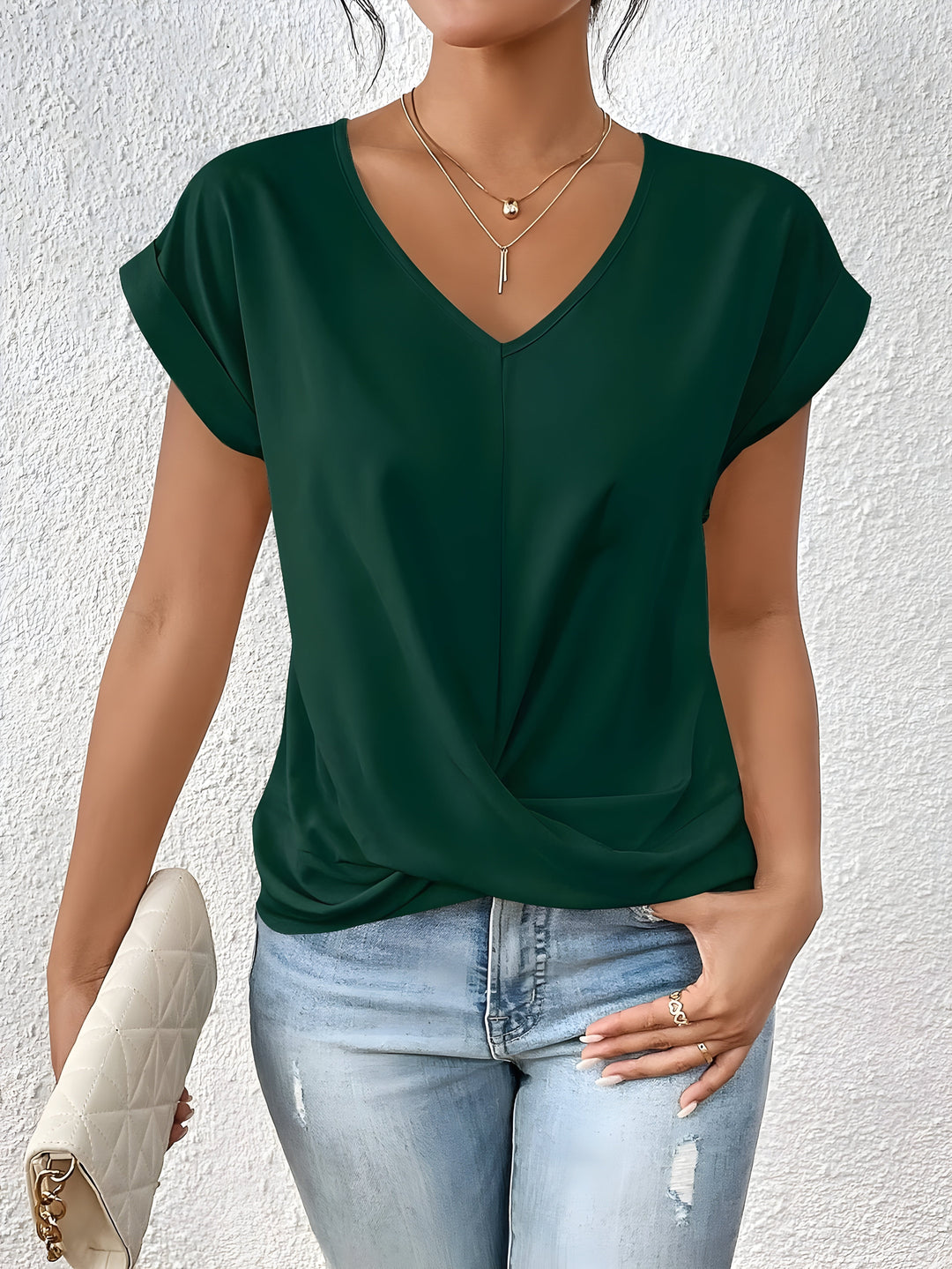 RAENA | Twist-Front Top with Chic Detail