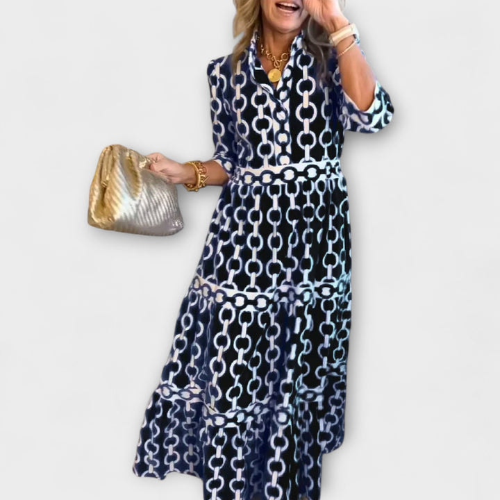 EVONNE | Flowy Midi Dress with Elegant Detail