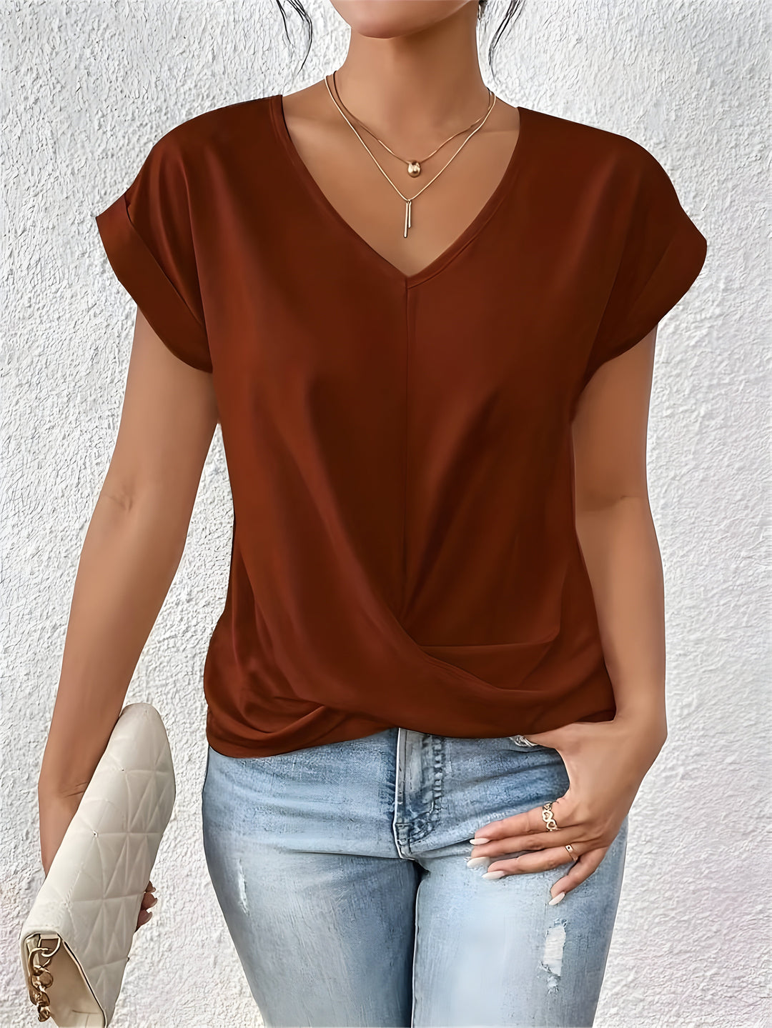 RAENA | Twist-Front Top with Chic Detail