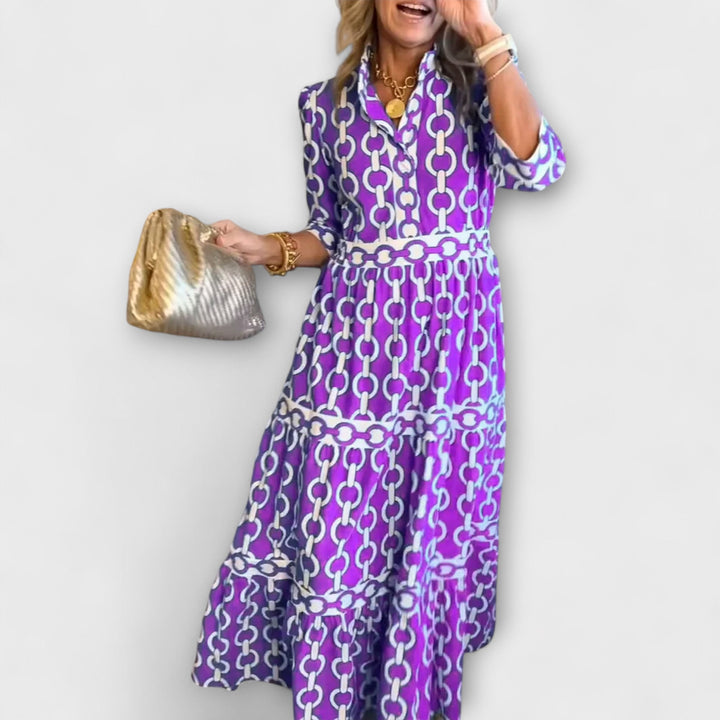 EVONNE | Flowy Midi Dress with Elegant Detail