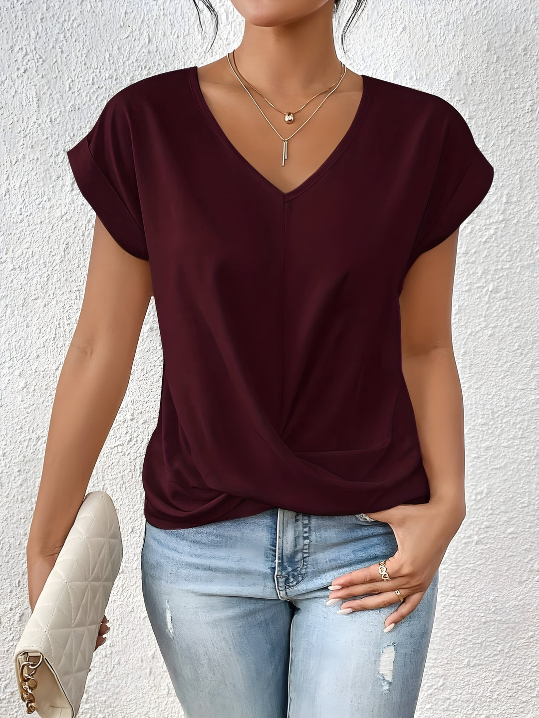 RAENA | Twist-Front Top with Chic Detail