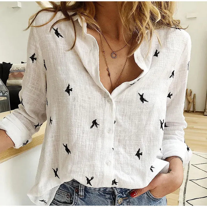 Margot | Cotton Long Sleeve Shirt Top
