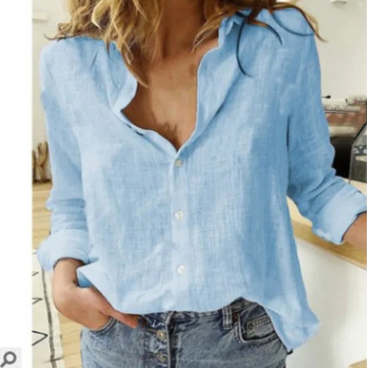 Margot | Cotton Long Sleeve Shirt Top
