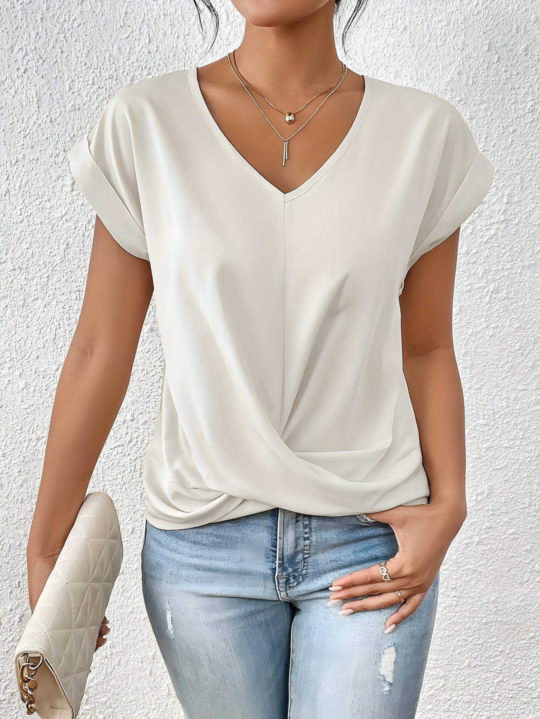 RAENA | Twist-Front Top with Chic Detail